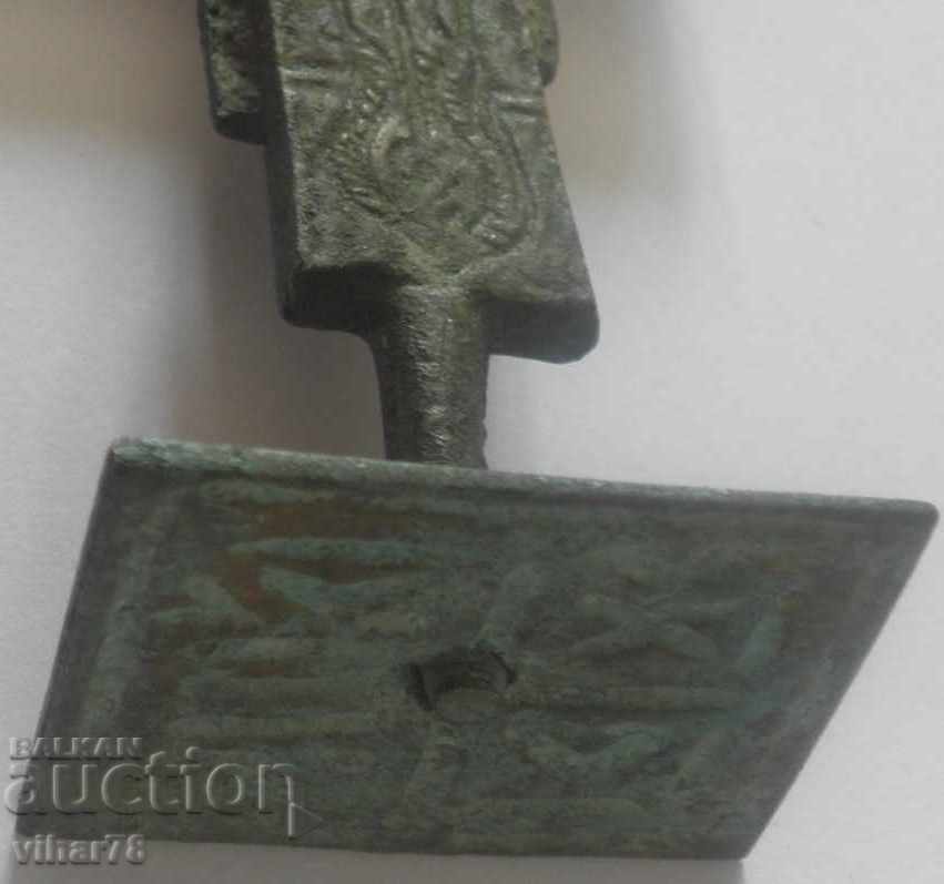 Renaissance bronze ceremonial seal prosphorus cross 1867 - 5 Renaissance bronze ceremonial seal prosphorus cross 1867 - 5