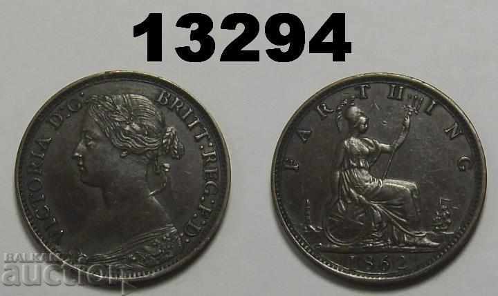 Marea Britanie 1 farting 1862 AU-monedă fină
