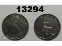 Great Britain 1 farting 1862 AU-fine coin