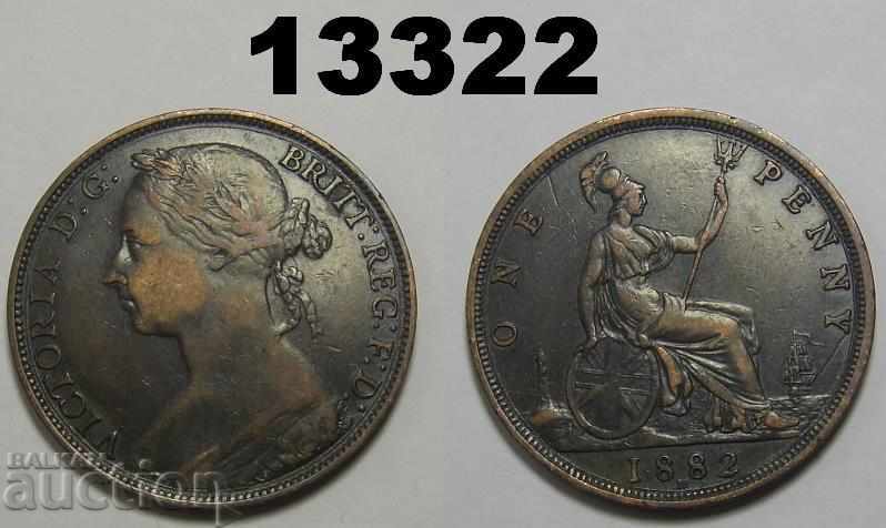 Monedă britanică 1 bănuț 1882-H
