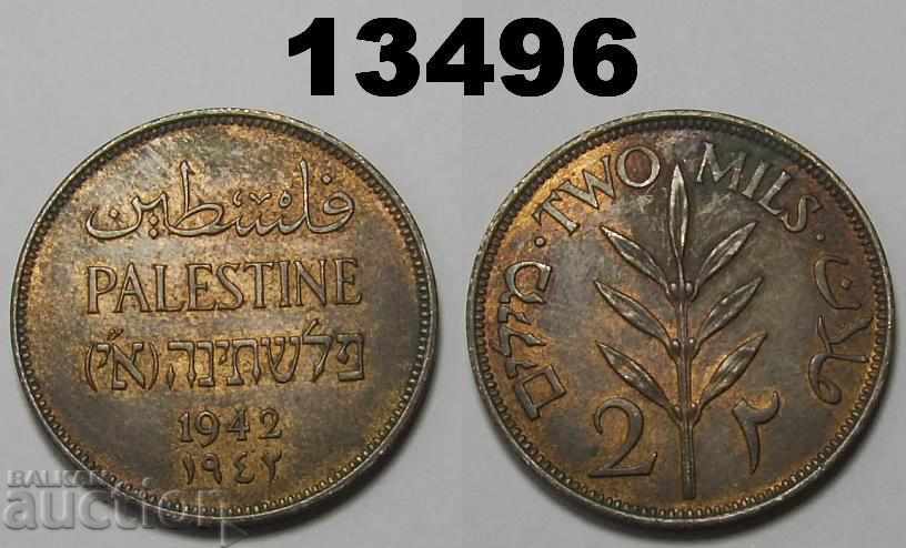Палестина 2 милс 1942 Отлична монета