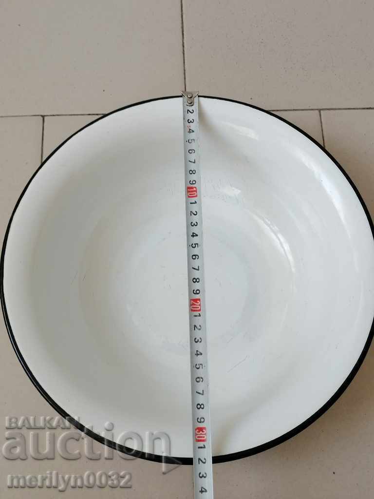 Enamelled salt basin, basin, enameled vessel, USSR with price 36.00 BGN | € 18.41 Enamelled salt basin, basin, enameled vessel, USSR with price 36.00 BGN | € 18.41