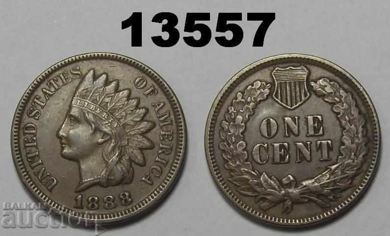 US 1 cent 1888 excellent XF + coin