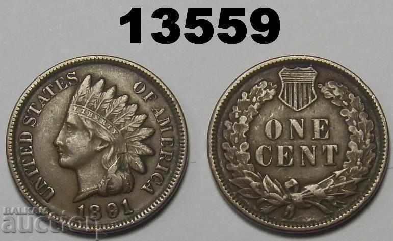 United States 1 cent 1891 excellent XF coin