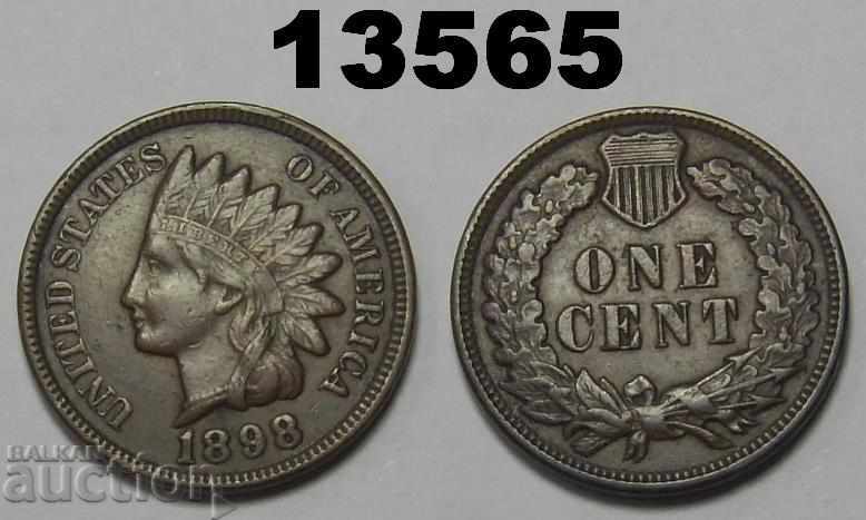 САЩ 1 цент 1898 отлична XF+ монета