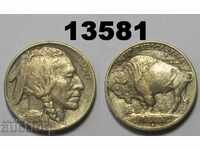 САЩ 5 цента 1913 D XF Тип 1  - Отлична монета