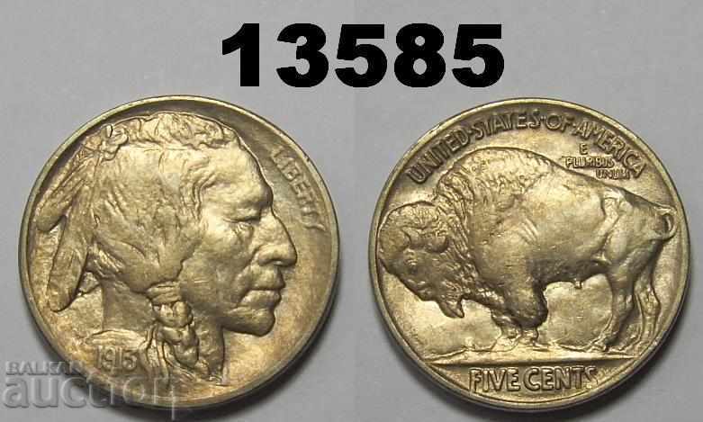 САЩ 5 цента 1913  AUNC Тип 2  - Прекрасна монета