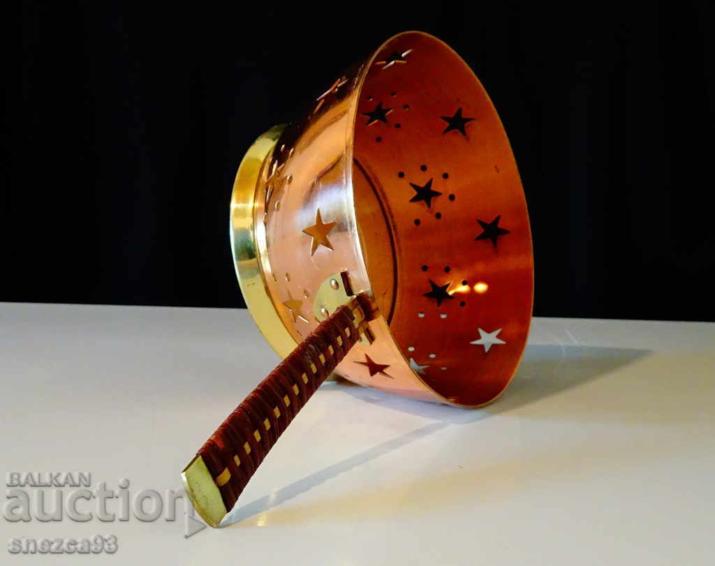 Copper candy dish, candlestick with handle and openwork - 5 Copper candy dish, candlestick with handle and openwork - 5