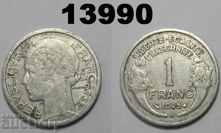 Франция 1 франк 1945 B монета
