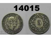 Switzerland 5 Rape 1888 Coin