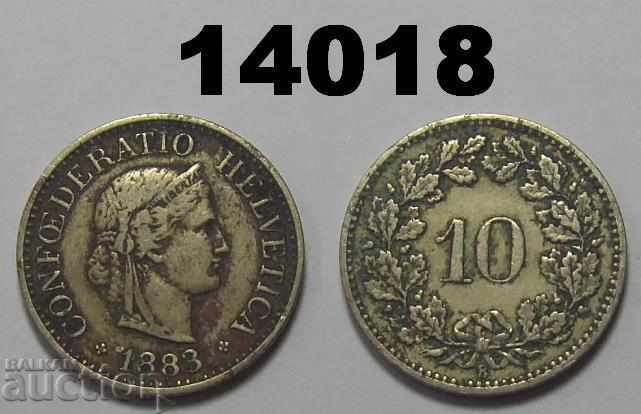 Switzerland 10 Rape 1883 Coin