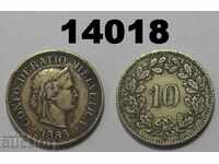 Switzerland 10 Rape 1883 Coin