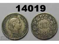 Швейцария 10 рапен 1883 монета