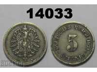 Γερμανία 5 pfennig 1874 B κέρμα