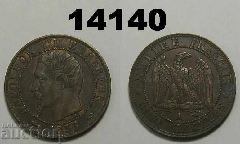 Франция 5 сантима 1853 A XF монета