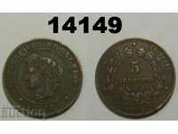 France 5 cents 1886 A XF coin