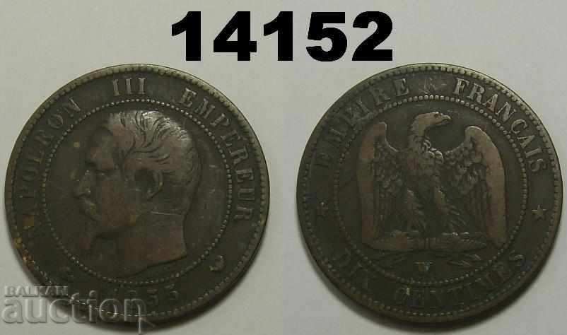 France 10 centima 1855 W coin