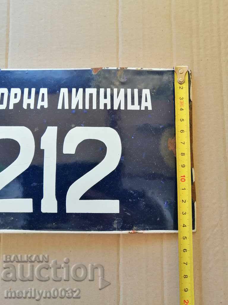 Auction  Enamelled plate for cart, plate