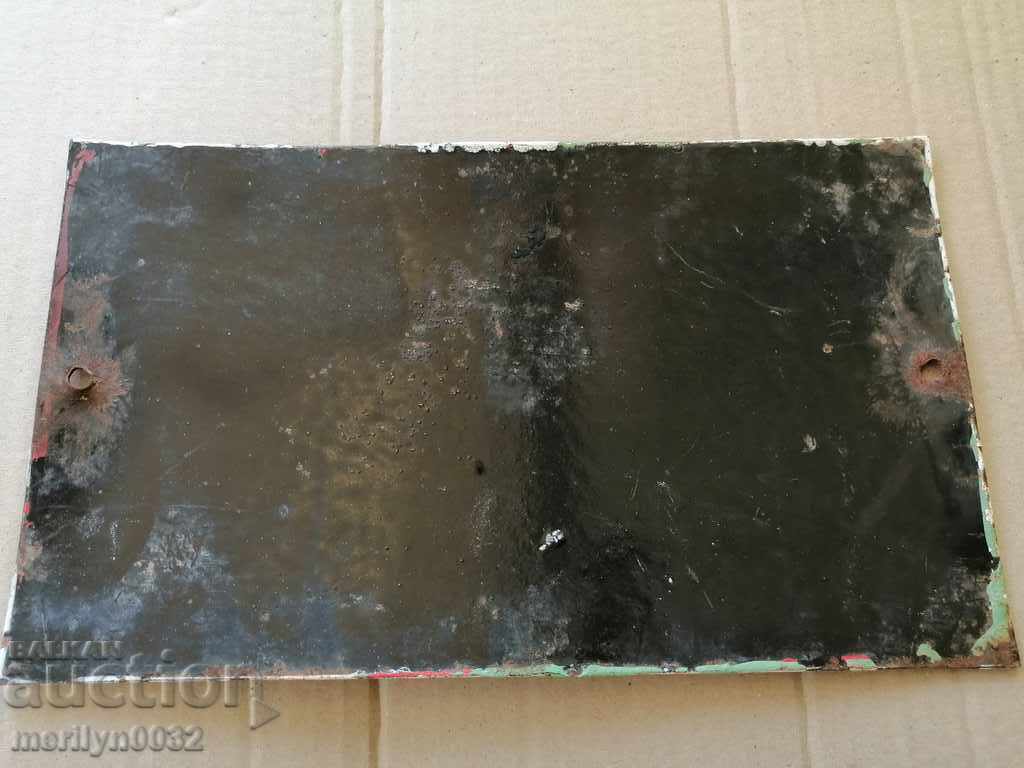 Delivery of Enamelled plate for cart, plate