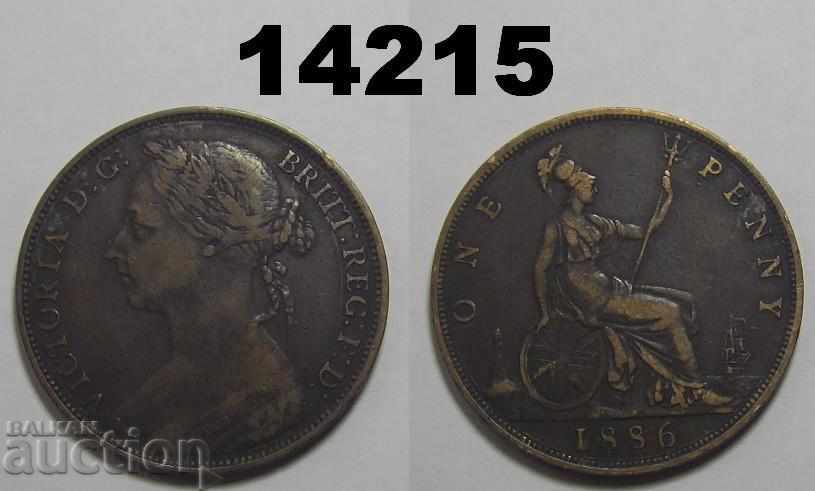 Великобритания 1 пени 1886 монета