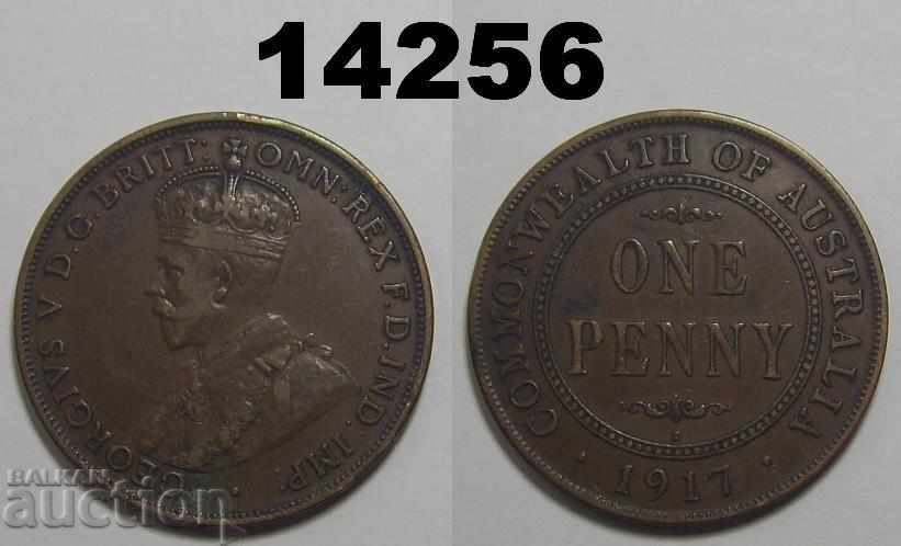 Австралия 1 пени 1917 монета