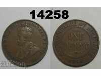 Австралия 1 пени 1918 Рядка монета