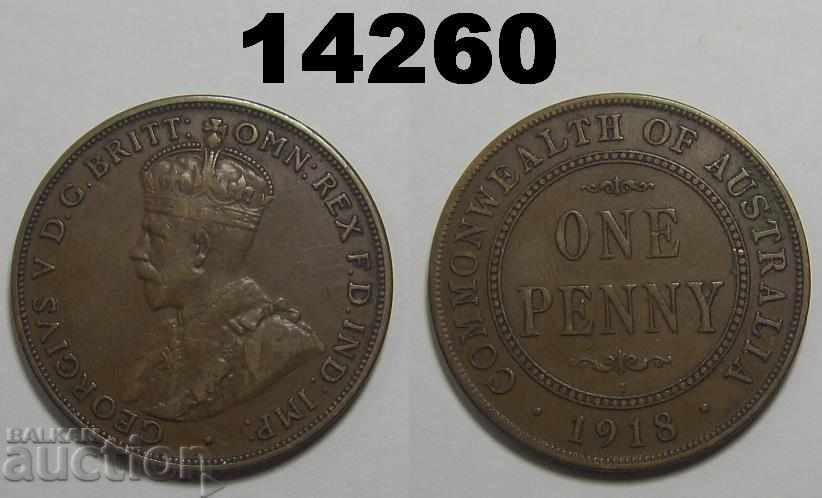 Австралия 1 пени 1918 Рядка монета