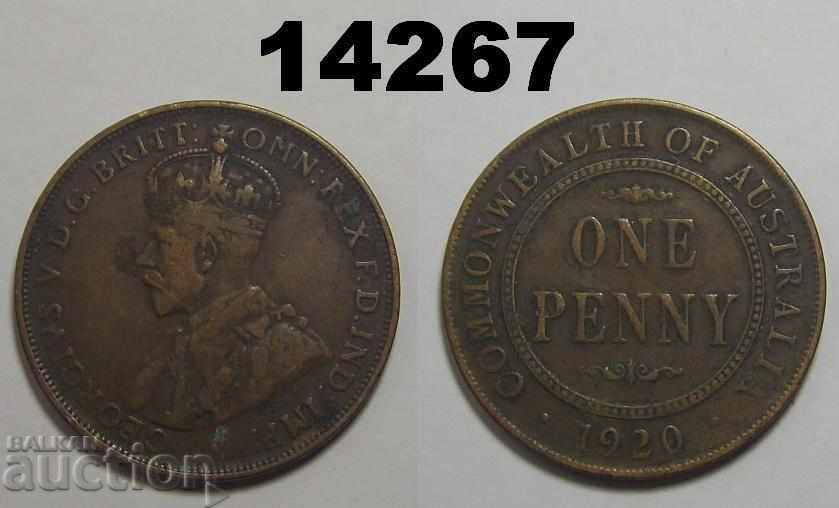 Австралия 1 пени 1920 монета