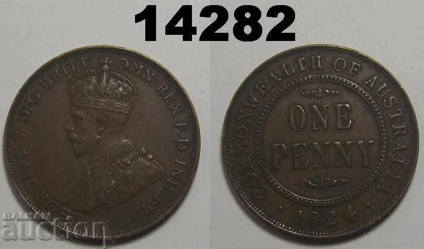 Австралия 1 пени 1924 XF+ монета