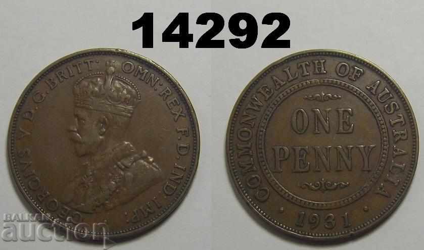 Australia 1 Penny 1931 Dropped 1 Coin