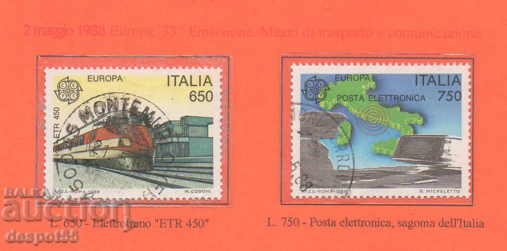 1988. Италия. Европа - Транспорт и комуникации.