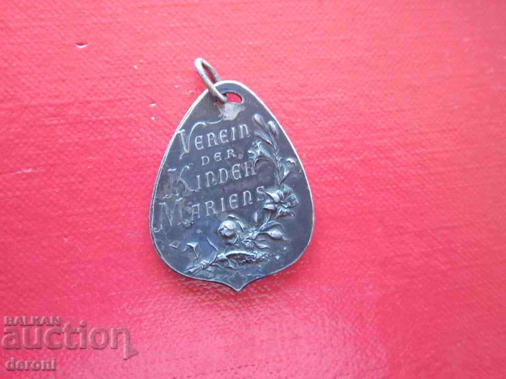 Auction Antique silver-plated double-sided Catholic pendant pendant Auction Antique silver-plated double-sided Catholic pendant pendant
