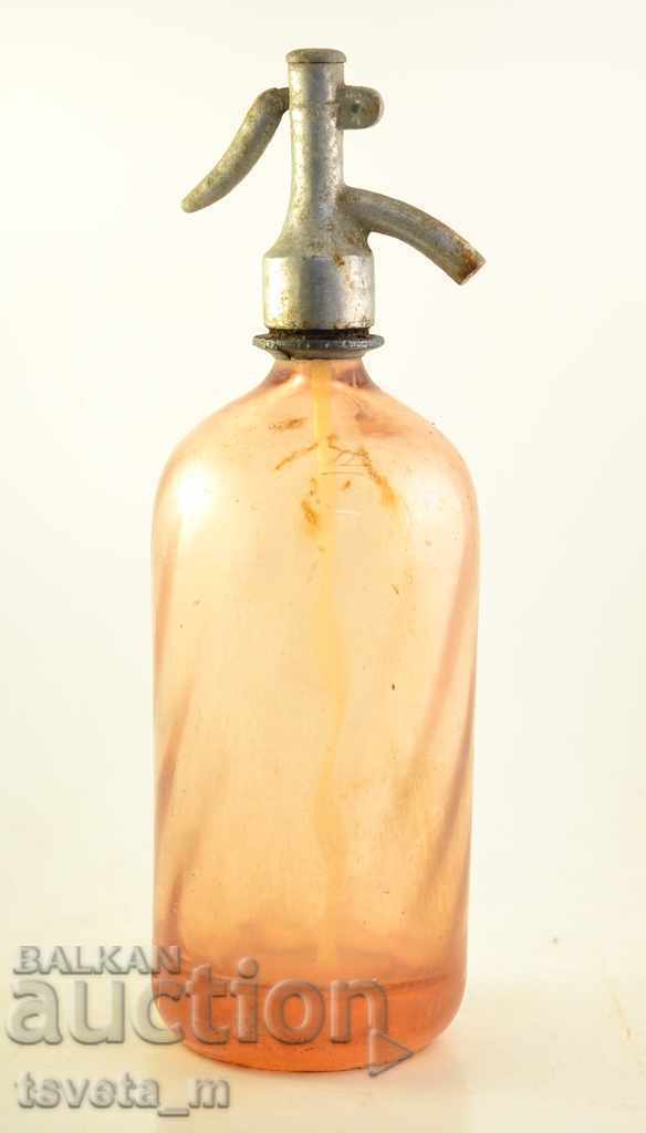 Sifon antic pentru apă carbogazoasă, sticlă, sticlă