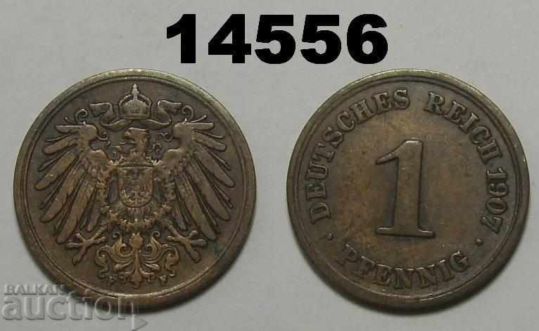 Germania 1 moneda pfennig 1907 F
