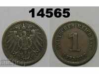 Германия 1 пфениг 1900 F Рядка монета