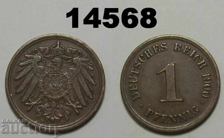 Germany 1 pfennig 1900 D Excellent coin