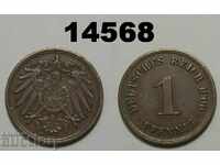 Germany 1 pfennig 1900 D Excellent coin