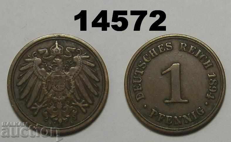 Германия 1 пфениг 1894 А монета