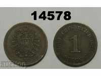 Германия 1 пфениг 1875 А AUNC монета