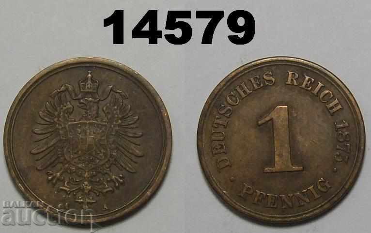 Германия 1 пфениг 1875 А XF монета