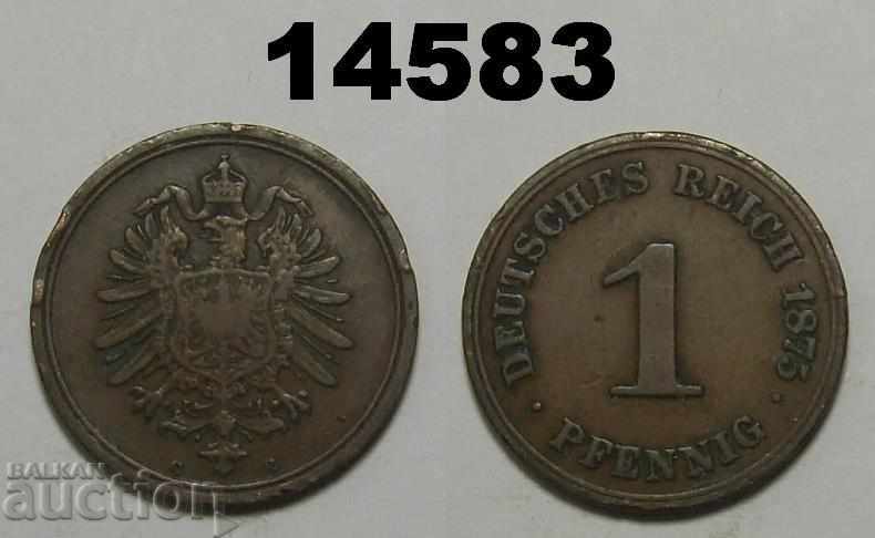 Germania 1 moneda pfennig 1875 C