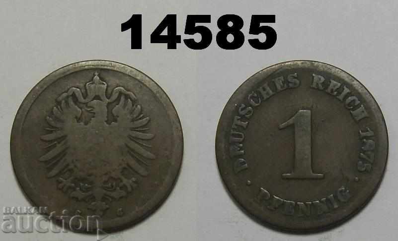 Germania 1 moneda pfennig 1875 C