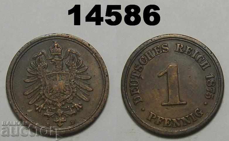Германия 1 пфениг 1875 D DDR Error