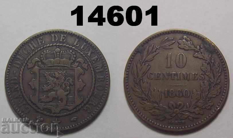 Люксембург 10 сантима 1860 монета