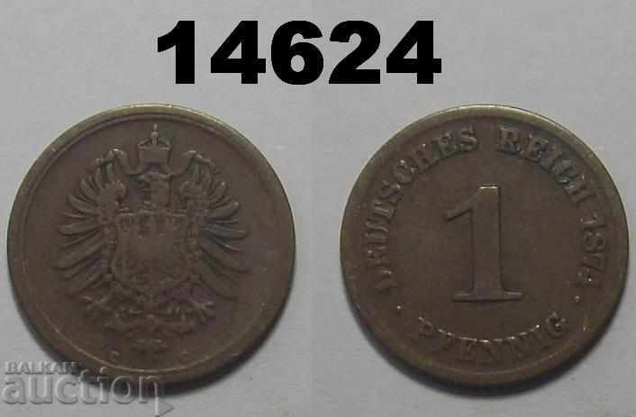 Germania 1 moneda pfenig 1874 C