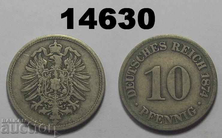 Γερμανία 10 pfennig 1874 C κέρμα