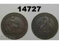 Spain 5 centimes 1870 VF + coin