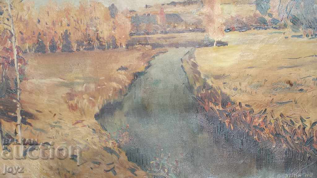 OLD PAINTING FOREST LANDSCAPE (oil paints) / SIGNED - 5 OLD PAINTING FOREST LANDSCAPE (oil paints) / SIGNED - 5