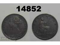 Великобритания 1 фартинг 1866 XF монета