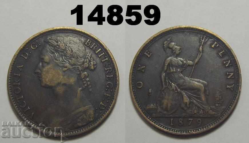 Great Britain 1 penny 1879 VF / VF + coin